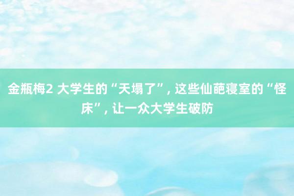 金瓶梅2 大学生的“天塌了”， 这些仙葩寝室的“怪床”， 让一众大学生破防