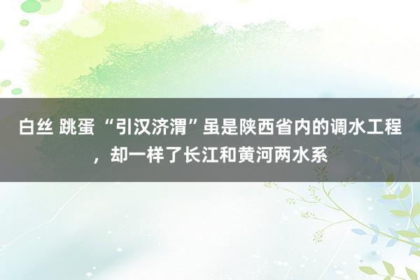 白丝 跳蛋 “引汉济渭”虽是陕西省内的调水工程，却一样了长江和黄河两水系