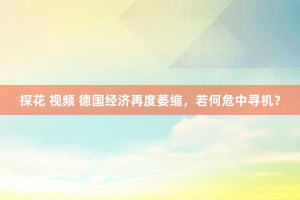 探花 视频 德国经济再度萎缩，若何危中寻机？