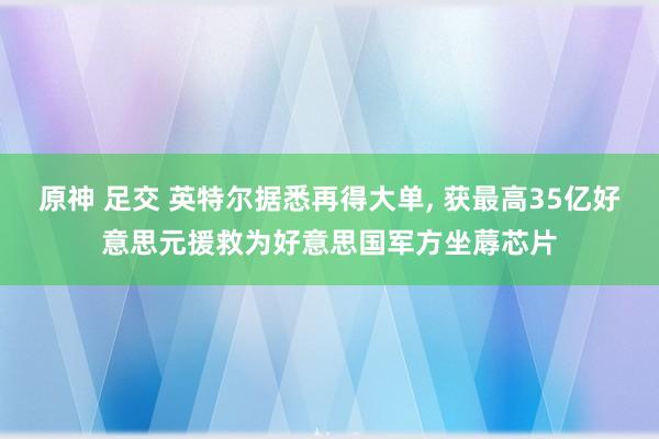 原神 足交 英特尔据悉再得大单， 获最高35亿好意思元援救为好意思国军方坐蓐芯片