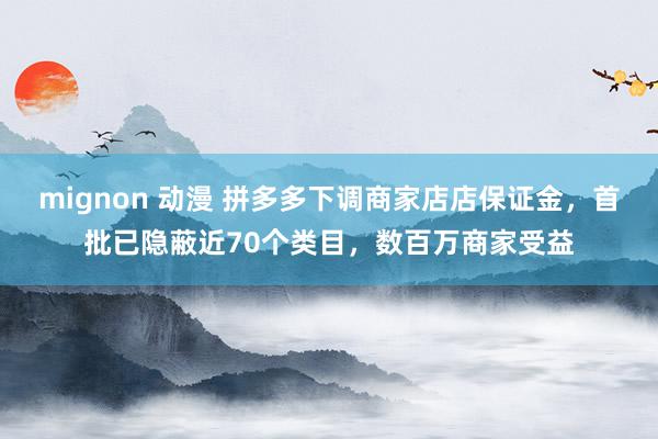 mignon 动漫 拼多多下调商家店店保证金，首批已隐蔽近70个类目，数百万商家受益