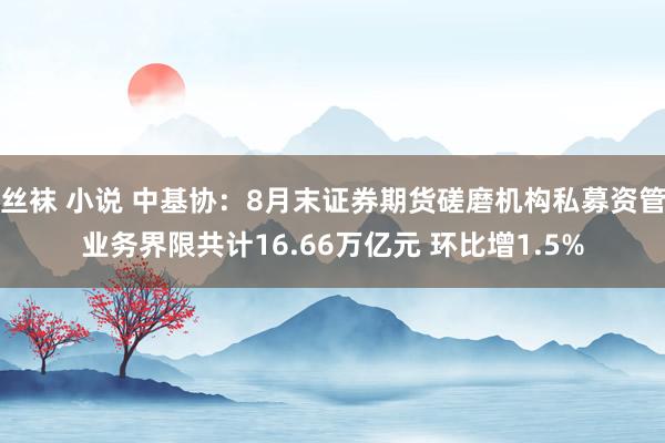 丝袜 小说 中基协：8月末证券期货磋磨机构私募资管业务界限共计16.66万亿元 环比增1.5%