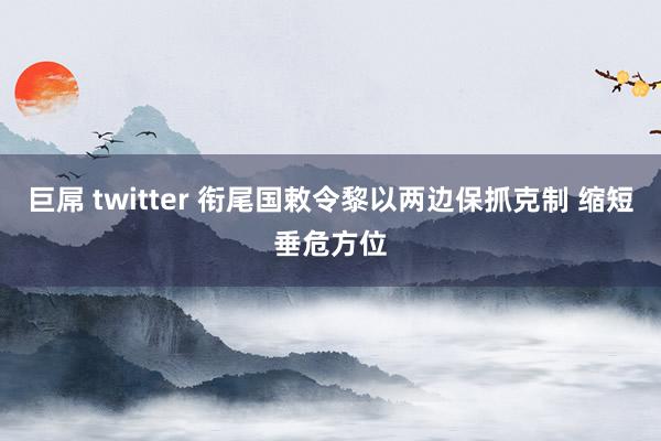 巨屌 twitter 衔尾国敕令黎以两边保抓克制 缩短垂危方位