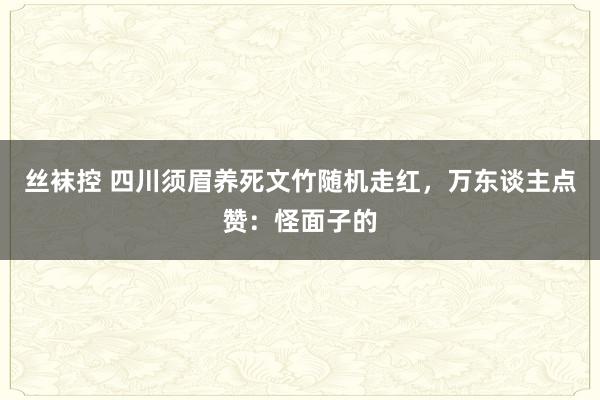 丝袜控 四川须眉养死文竹随机走红，万东谈主点赞：怪面子的