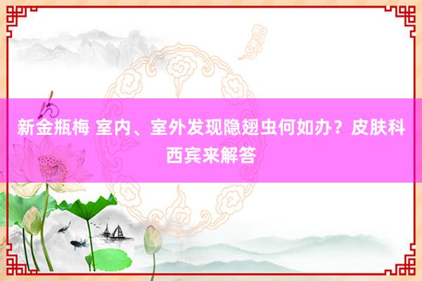 新金瓶梅 室内、室外发现隐翅虫何如办？皮肤科西宾来解答