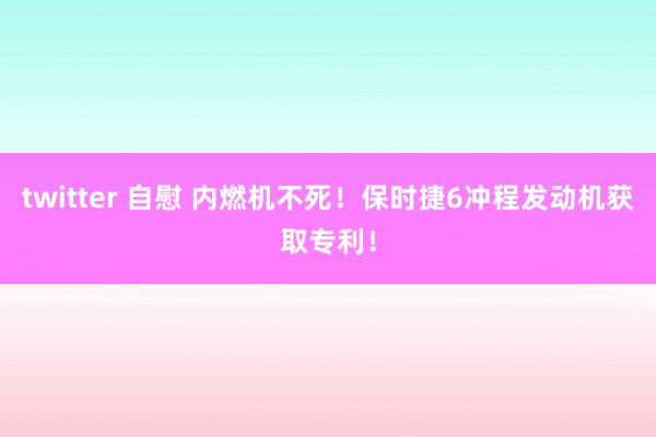 twitter 自慰 内燃机不死！保时捷6冲程发动机获取专利！