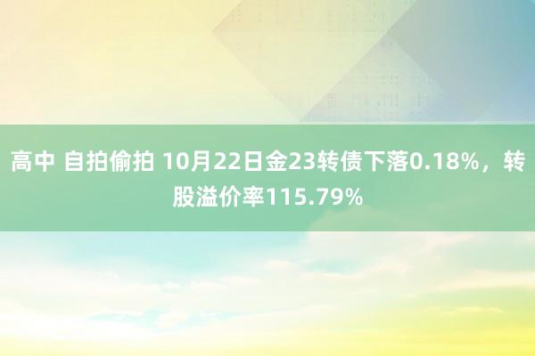 高中 自拍偷拍 10月22日金23转债下落0.18%，转股溢价率115.79%