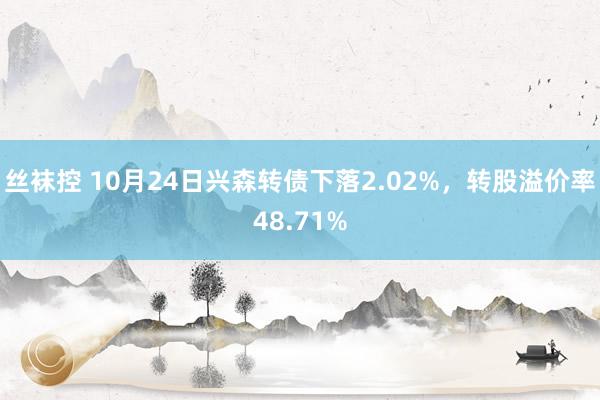 丝袜控 10月24日兴森转债下落2.02%，转股溢价率48.71%