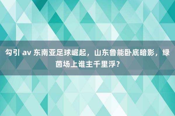 勾引 av 东南亚足球崛起，山东鲁能卧底暗影，绿茵场上谁主千里浮？