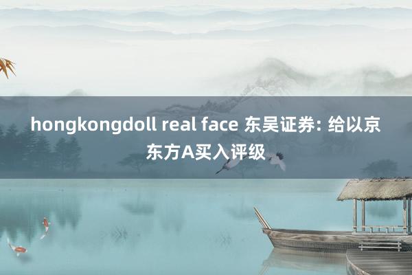 hongkongdoll real face 东吴证券: 给以京东方A买入评级