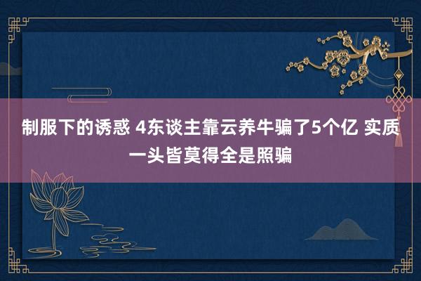 制服下的诱惑 4东谈主靠云养牛骗了5个亿 实质一头皆莫得全是照骗