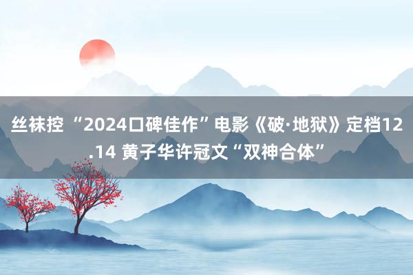 丝袜控 “2024口碑佳作”电影《破·地狱》定档12.14 黄子华许冠文“双神合体”