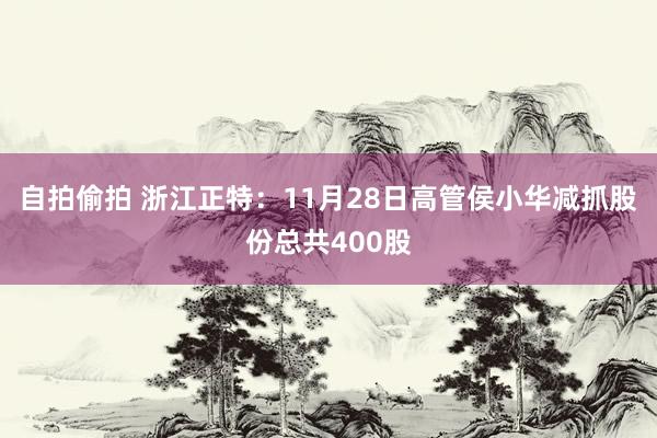 自拍偷拍 浙江正特：11月28日高管侯小华减抓股份总共400股