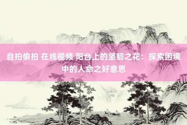 自拍偷拍 在线视频 阳台上的坚韧之花：探索困境中的人命之好意思