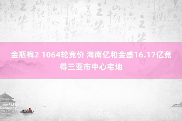 金瓶梅2 1064轮竞价 海南亿和金盛16.17亿竞得三亚市中心宅地