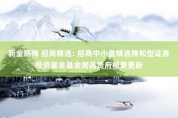 新金瓶梅 招商精选: 招商中小盘精选搀和型证券投资基金基金居品贵府概要更新