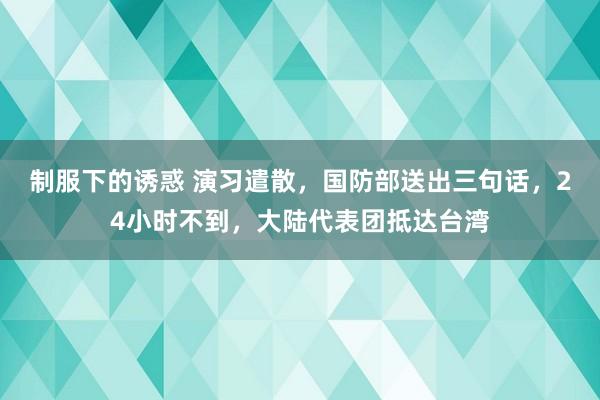 制服下的诱惑 演习遣散，国防部送出三句话，24小时不到，大陆代表团抵达台湾