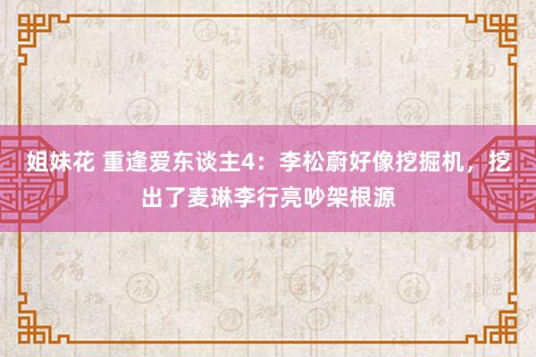 姐妹花 重逢爱东谈主4：李松蔚好像挖掘机，挖出了麦琳李行亮吵架根源