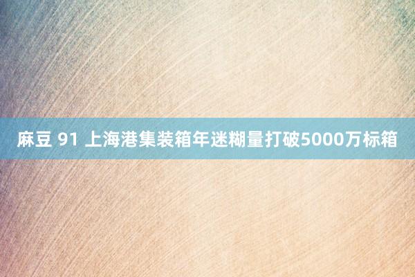 麻豆 91 上海港集装箱年迷糊量打破5000万标箱