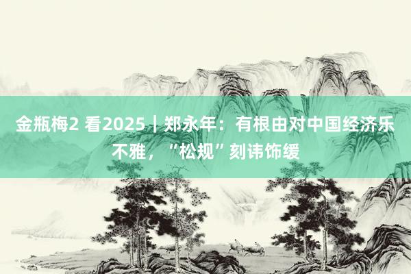 金瓶梅2 看2025｜郑永年：有根由对中国经济乐不雅，“松规”刻讳饰缓