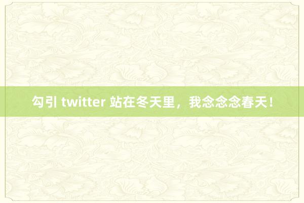 勾引 twitter 站在冬天里，我念念念春天！